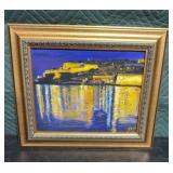 Original Signed Painting  On Canvas 15.5x28.5