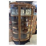 Antique Curved Glass China Cabinet