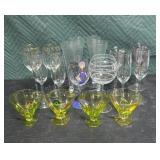 Group of wine and martini glasses