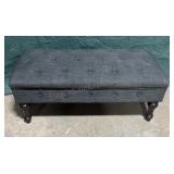 Grey upholstery ottoman 19.5x41x16