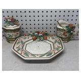 Fitz & Floyd Winter Wonderland Sugar, Creamer &