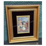 Persian Mughal miniature painting on Tile