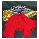 3 Afghan Crocheted Blankets & Shawl need fresh