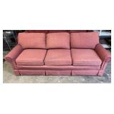 Red Upholstered Sofa 88 inches wide 33 inches