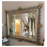 Ornate Beveled Glass Wall Mirror 32x40.5