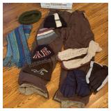 Group of Winter Gear & AE Beanies