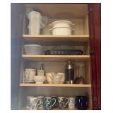 Contents of Cabinet, Mugs, Barware,Pyrex & more
