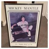 Mickey Mantle Framed Poster 27.5x37.5