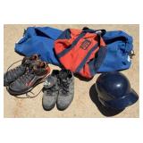 Bat bag, Baseball helmet, Cleats & more
