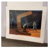 McGraw Watching Travis Jackson Signed litho