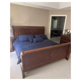 King Sleigh Bed Dark Cherry Finish