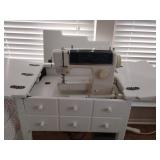 JcPenny Sewing Machine in Painted White Table