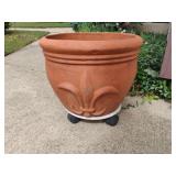 Large Terra Cotta Planter 12x16 and Rolling Plant