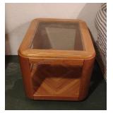 Side Table with Glass Top 22x29x23