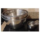 Stainless Mixing Bowls and Measuring Cups