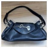 Black Butterfly leather shoulder bag