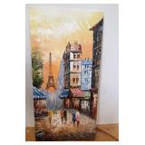 Signed Paris Painting on Canvas 12x24