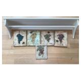 Wall Shelf / Coat Rack & Grape Wall Decor