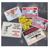 Assorted Warning Signs & Beer Sign