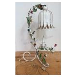 Vintage Floral Metal Tole Lamp (needs REWIRED) 20