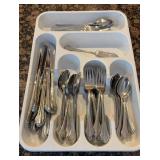 Tray of Stainless Oneida Flatware