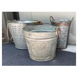 Group of galvanized Buckets