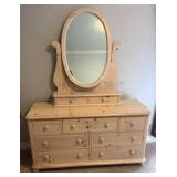 Solid Wood Thomasville Dresser W/ Mirror 19x56