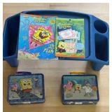 Group of Sponge Bob Lunch Boxes & TV Tray