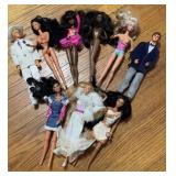 Group of Barbie & Ken Dolls