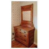 Oak Dresser on Casters w/Mirror