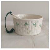Belleek Marmalade Bowl with Spoon