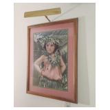 Framed Mary Koski "Keiki Hula Girl"  Art w/Light