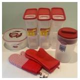 Oven Mitts & Plastic Food Storage Containers