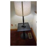 End table and lamp set dark brown