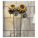 Metal sunflowers