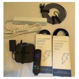 Roku, chargers, HDMI Cord & Power Strip