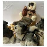 Christmas Decor vintage "Crystal" Husky Dog Sled