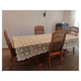 Dining Room Table and 4 Cane Back Chairs