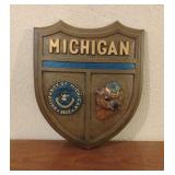 Vintage Michigan Wall Plaque 16x14