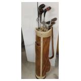 Vintage Golf Club Bag w/Golf Clubs