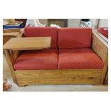 Wood Framed Loveseat w/Removable Tray