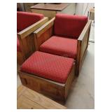 Wood Framed Chair w/Ottoman