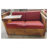 Wooden Framed Love Seat w/Removable Tray