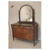 Vintage Dresser with Mirror on Casters