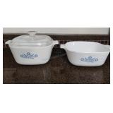Corningware Blue Cornflower Dishes -one Chipped