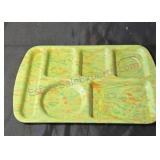 Vintage melamine cafeteria tray with spatter