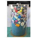 Vintage Pin-back Buttons in rotating display