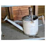Galvanized One gallon water can with wood,