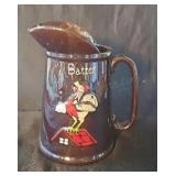 Vintage Japanese brown-glazed pottery pitcher