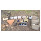 Assorted items in yard.